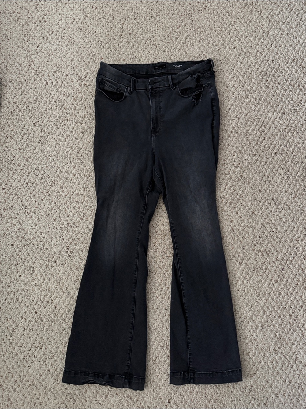 Good American Black Flare Jeans